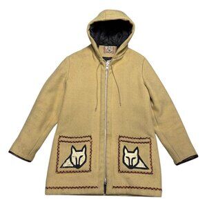 James Bay VINTAGE Inuit Arctic Northern VIRGIN WOOL Parka Coat Womens Medium